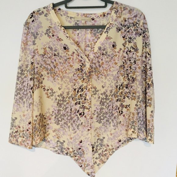Monk & Lou Purple Floral Blouse sz S - Picture 3 of 5
